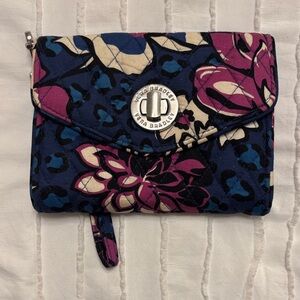 Vera Bradley Blue and Pink Floral Clutch